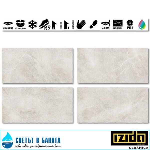 Product Гранитогрес 30.3x60.6 Giulia Bianco 9032A11 IZIDA Ceramica