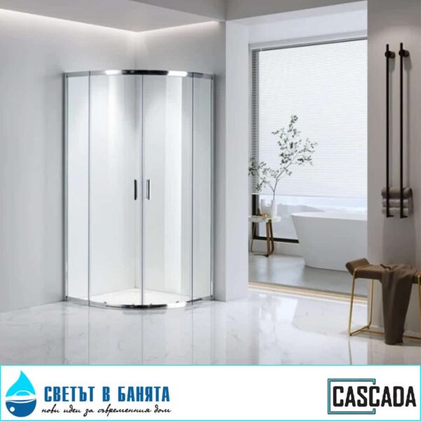 Душ кабина овална CASCADA 85-90см прозрачно стъкло