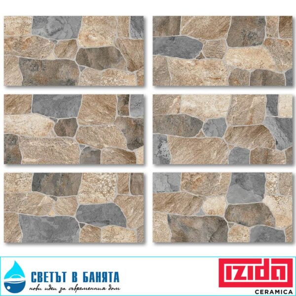 Product Гранитогрес 30.3x60.6 Pompei Dark Mix 9102A11 Izida Ceramica
